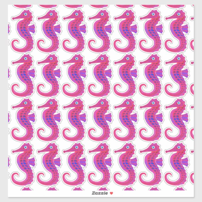 Autocollants de contour de Neon Seahorse (feuille) (Feuille)