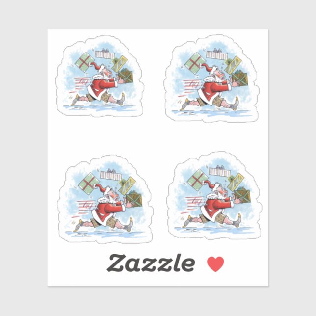 Autocollants de contour non préparés père Noël (Feuille)