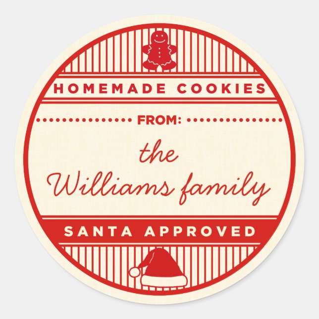 Autocollants de cookies faits maison Père Noël per (Devant)