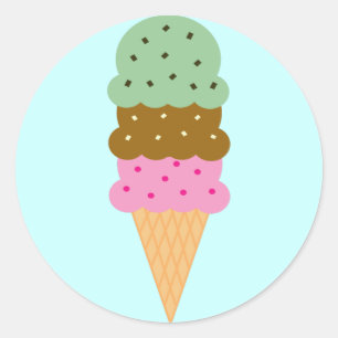 Autocollants de cornet de crème glacée