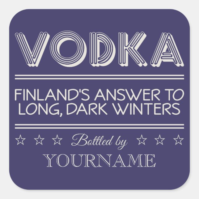 Autocollants de couleur personnalisés VODKA (Devant)