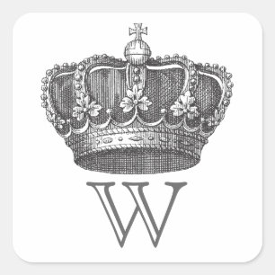 Autocollants de couronne avec le monogramme