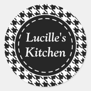 Autocollants de cuisine Houndstooth personnalisés