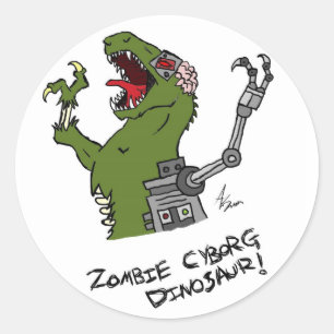 Autocollants de dinosaure de cyborg de zombi