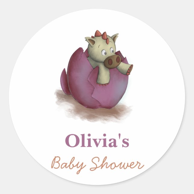 Autocollants de dinosaure pour bébé pourpre pour b (Devant)