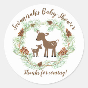 Autocollants de faveur de baby shower de cerfs
