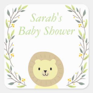 Autocollants de faveur de baby shower de safari