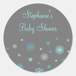 Autocollants de faveur de baby shower d'hiver de