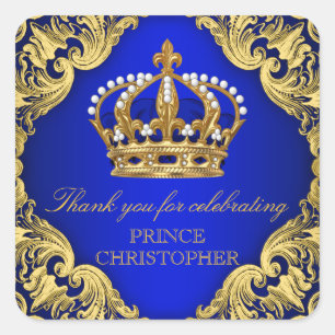 Autocollants de Faveur de Baby Shower Prince