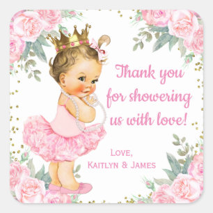 Autocollants de Faveur de Baby Shower Princesse
