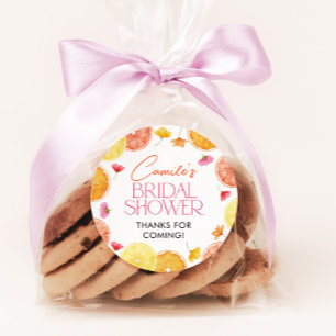 Autocollants de faveur de douche de mariage Citrus