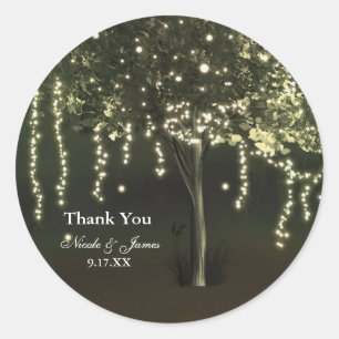 Autocollants de faveur de mariage d'arbre illuminé