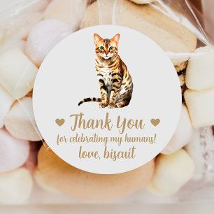 Autocollants de Faveur de Mariage de Chat Bengal
