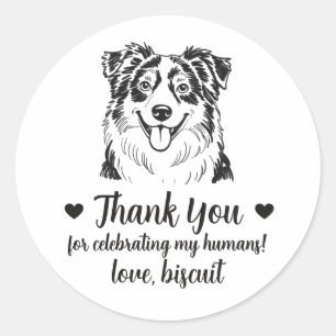 Autocollants de Faveur de Mariage de Chien Berger