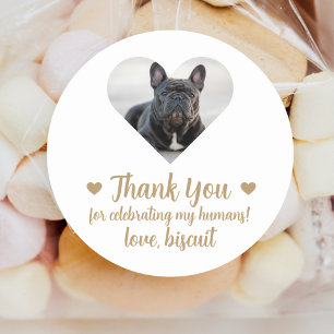 Autocollants de faveur de mariage de chien de phot