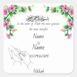 autocollants de faveur de Nikkah