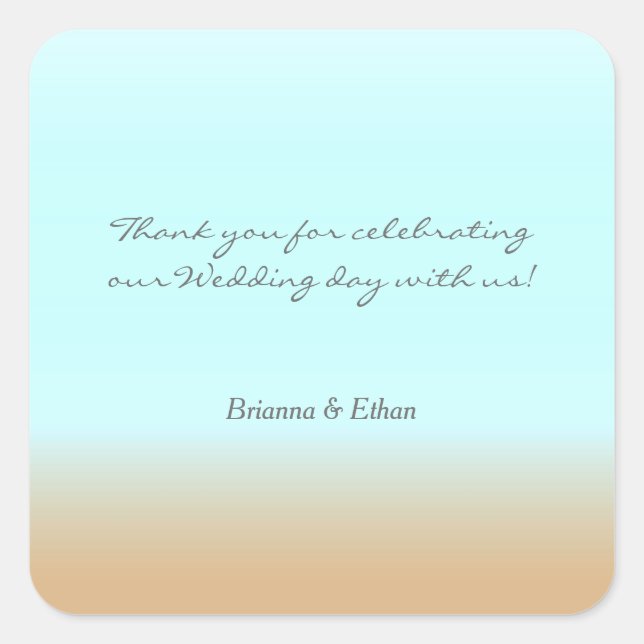 Autocollants de faveur élégants ombre de plage (Devant)