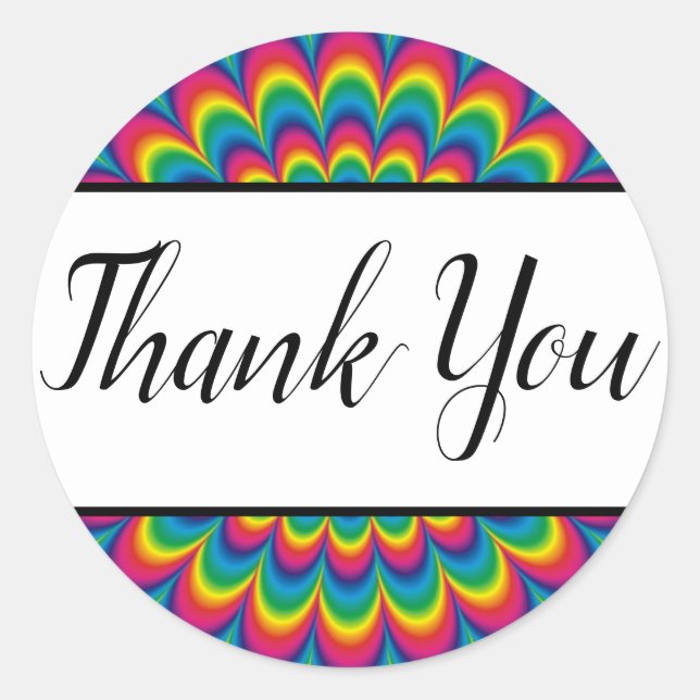 Autocollants de faveur Tie Dye psychédéliques (Devant)