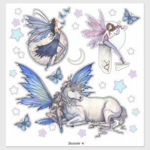 Autocollants de fées et d'étoiles de licorne Lune