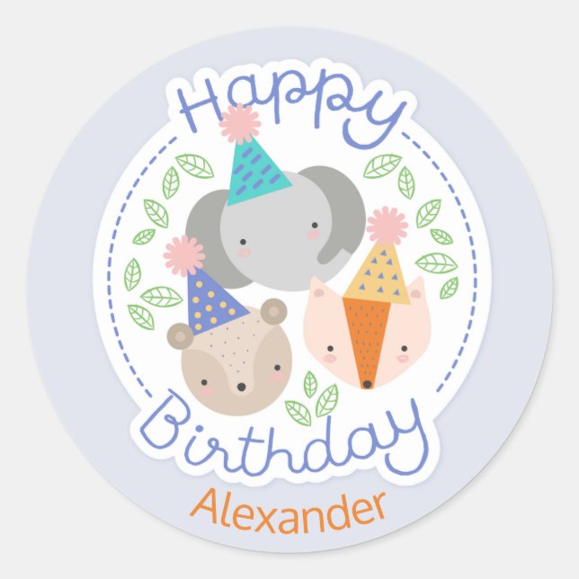 Autocollants de fêtards d'anniversaire (Devant)