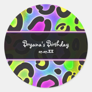 Autocollants de fête à motif léopard guépard arc-e