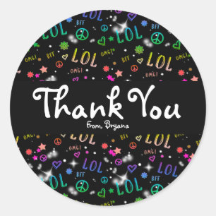 Autocollants de fête d'anniversaire arc-en-ciel LO