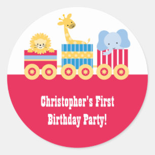 Autocollants de fête d'anniversaire du train de ci