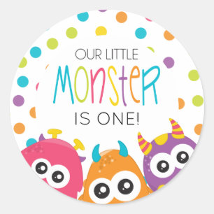 Autocollants de fête d'anniversaire Little Monster