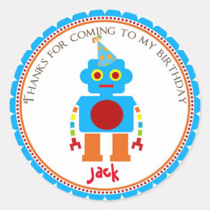 Autocollants de fête d'anniversaire Robot