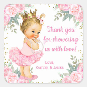 Autocollants de Fête de Naissance de Princesse Or 