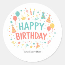 Autocollants de fête personnalisés pour un joyeux 