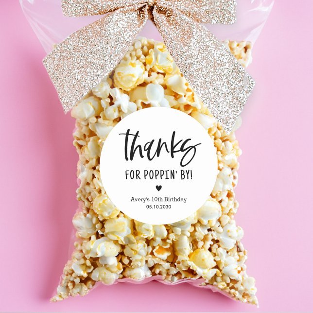 Autocollants de fête pour popcorn Merci d'être pas (Créateur téléchargé)