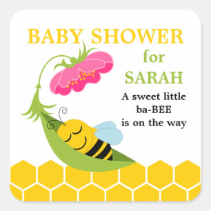 Autocollants de fête prénatale pour bébé abeille f