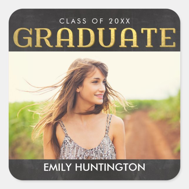 Autocollants de fin d'études de collage brillant E (Devant)