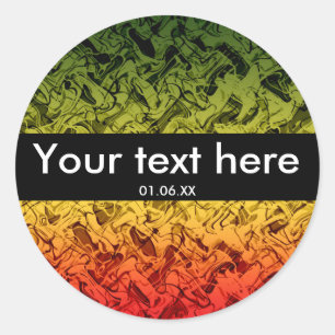 Autocollants de fumée d'art abstrait rouge jaune v