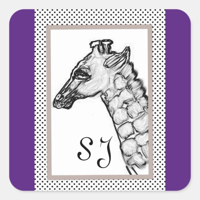autocollants de girafe pour sceller les lettres ou (Devant)