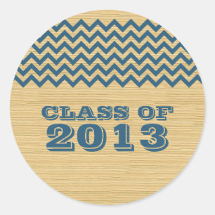 Autocollants de graduation Blue Rustic Chevron