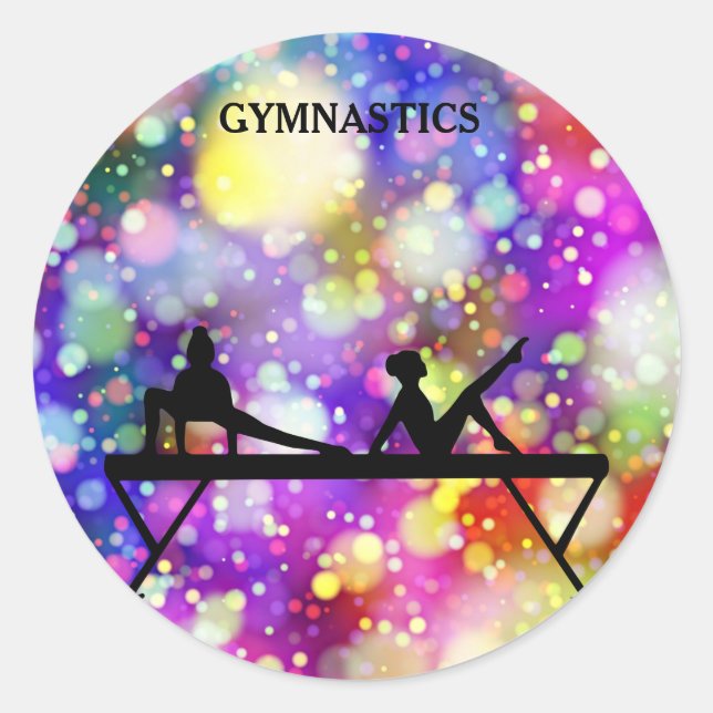 Autocollants de gymnastique brillants. (Devant)