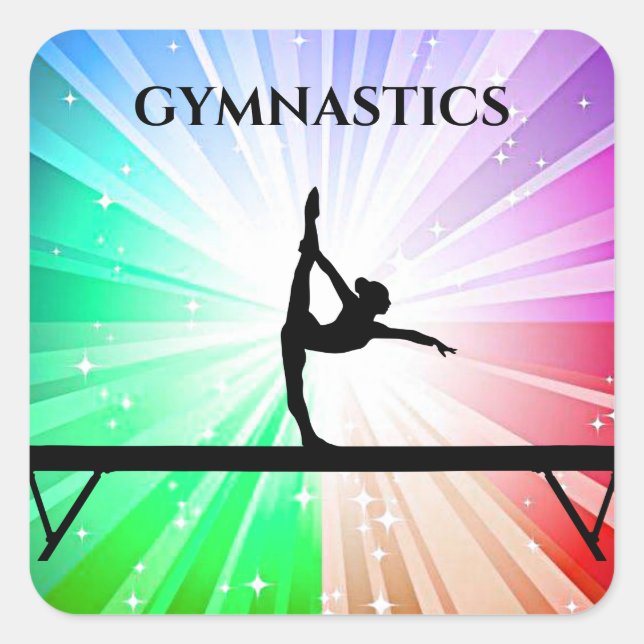 Autocollants de gymnastique brillants pour filles. (Devant)
