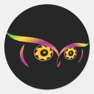 autocollants de hibou arc-en-ciel