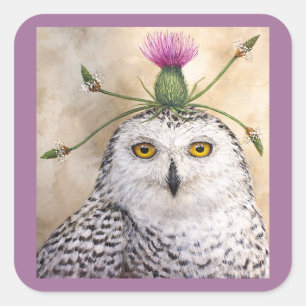 autocollants de hibou neigeux