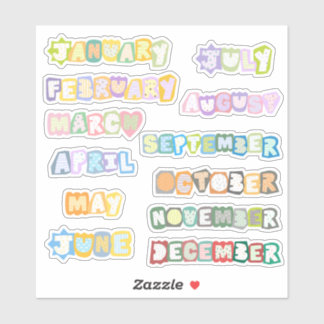 autocollants de journal des mois de l'année