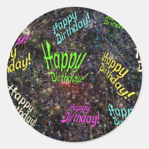 Autocollants de joyeux anniversaire de Firecrackin