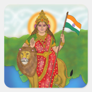 Autocollants de la déesse Bharat Mata