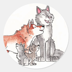 Autocollants de la famille Wolf