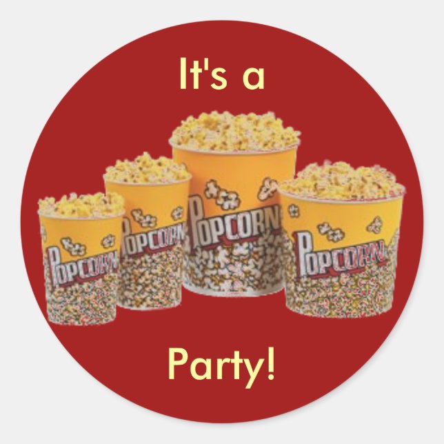 Autocollants de la fête Popcorn (Devant)