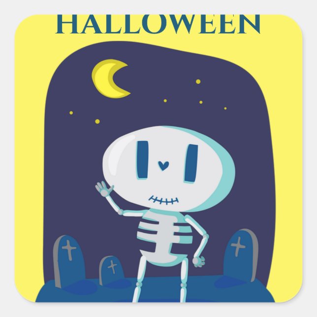 Autocollants de la partie squelette d'Halloween. (Devant)