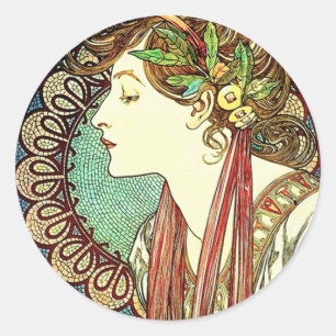 Autocollants de laurier d'Alphonse Mucha