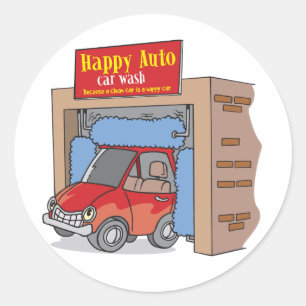 Autocollants de lavage de voiture Happy Auto