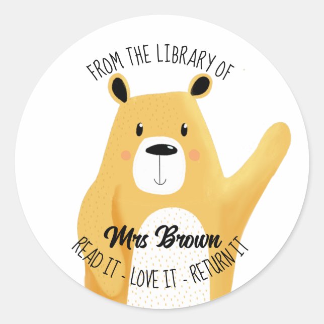 Autocollants de livres, Autocollants d'ours person (Devant)